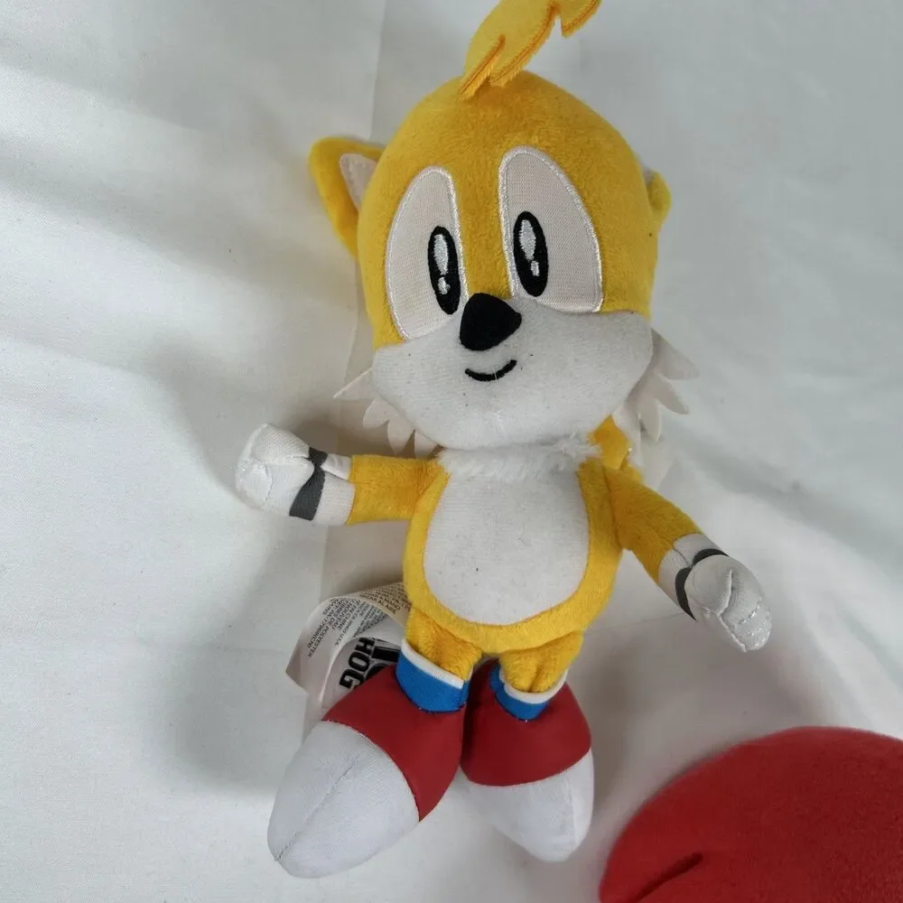 Sonic the Hedgehog Knuckles Red and Tails Yellow 8-inch Plush 2023 Stuffed Toy